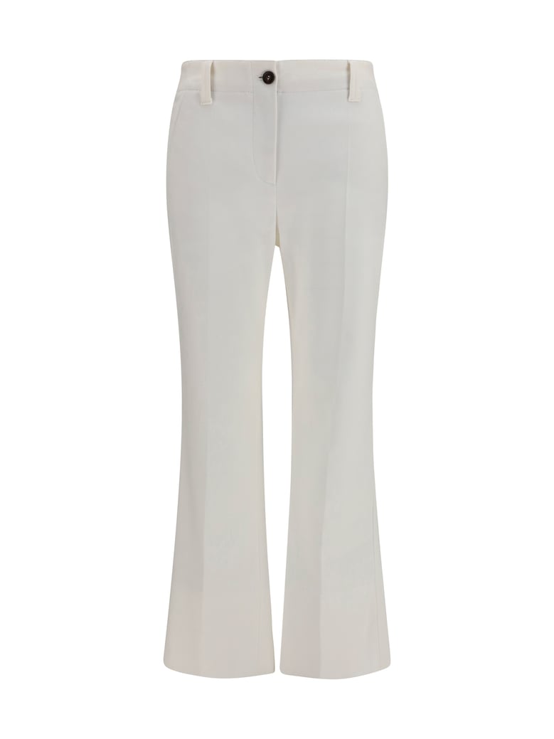 slim flared trousers off white by Selfnex