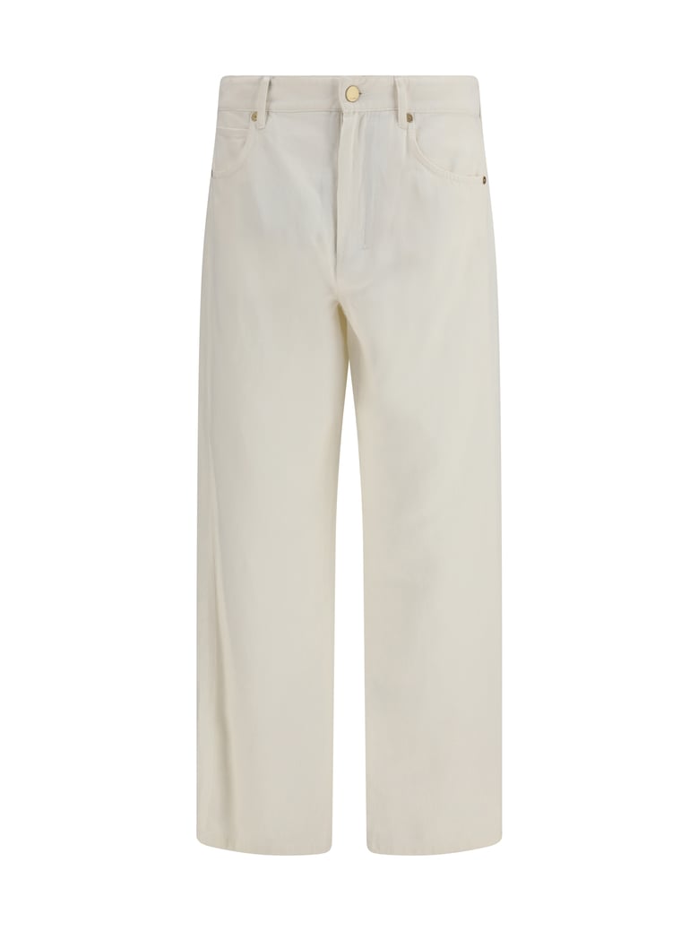 pants cotton-linen white by Selfnex