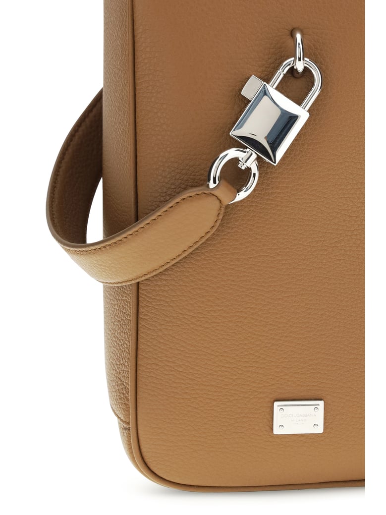 handbag lock caramel leather by Selfnex