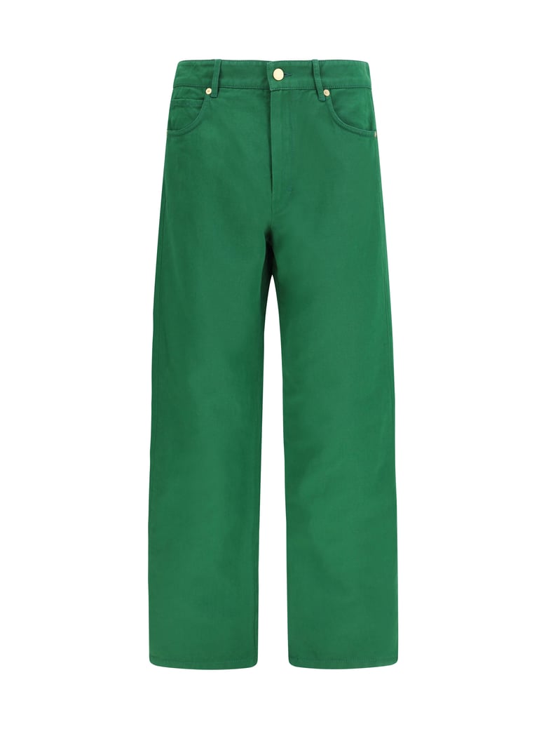 pants cotton-linen green by Selfnex