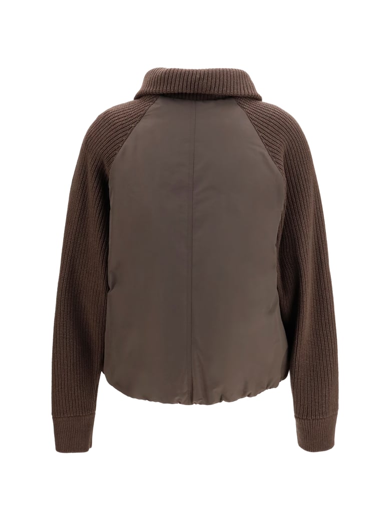 down jacket with wool sleeves by Selfnex