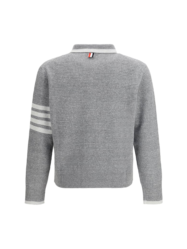 knit polo shirt light grey by Selfnex