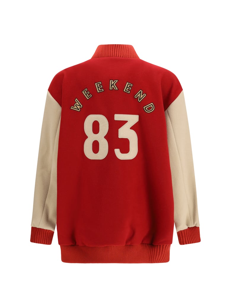 bomber jacket double wool red by Selfnex