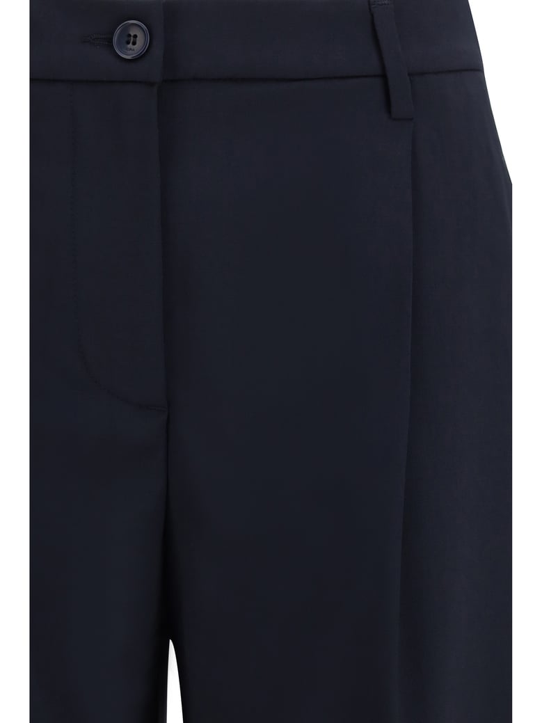 pants wide-leg virgin wool midnight blue by Selfnex
