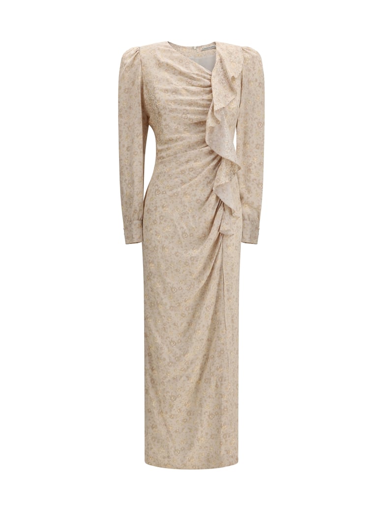 dress draped jacquard cream by Selfnex