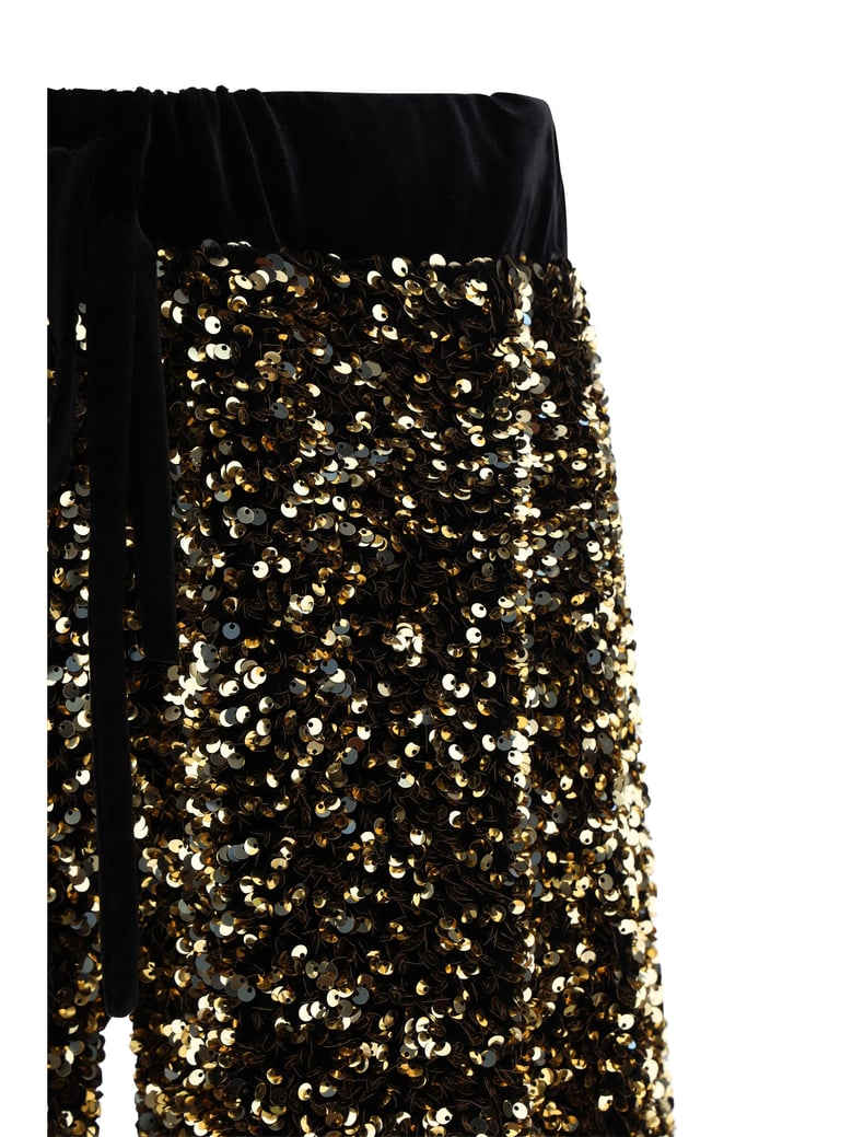 pants velvet with sequins gold by Selfnex