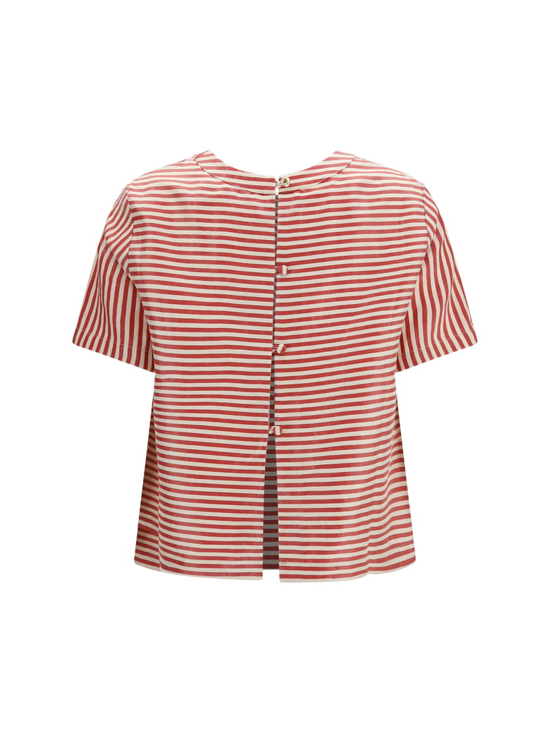 short-sleeved linen t-shirt coral by Selfnex