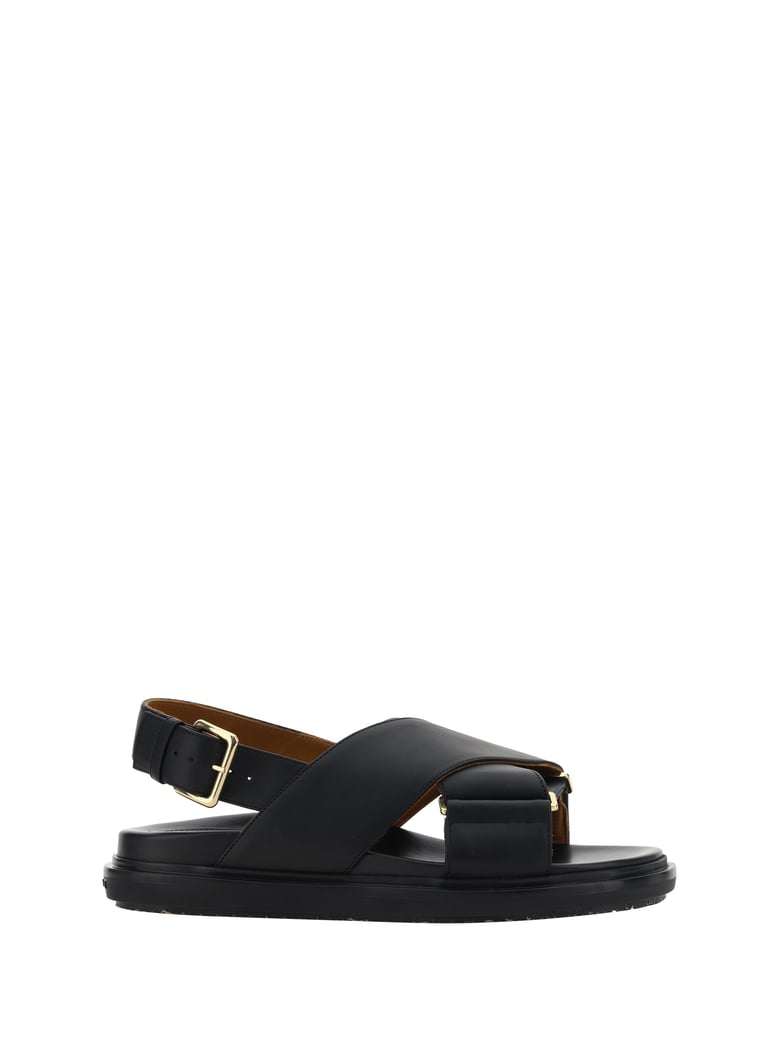 sandals fussbett black calf leather by Selfnex