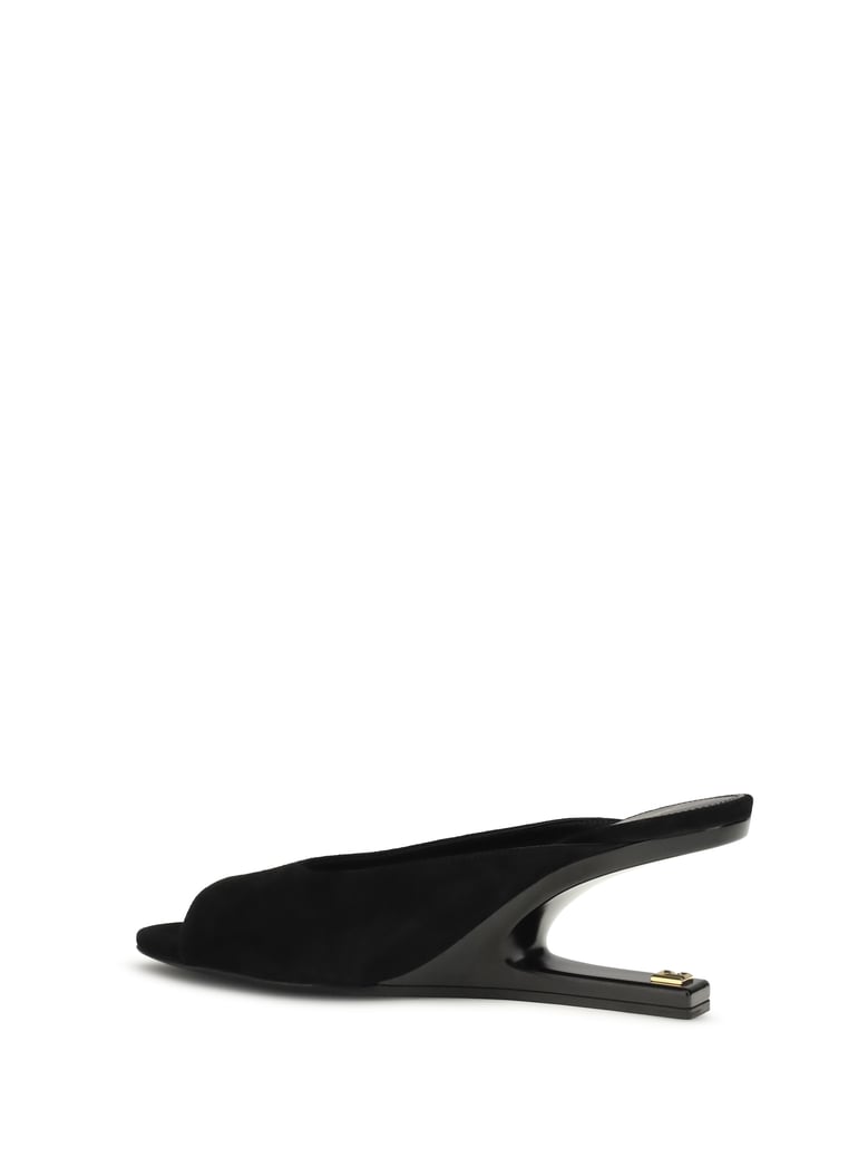 mules open-toe suede black by Selfnex