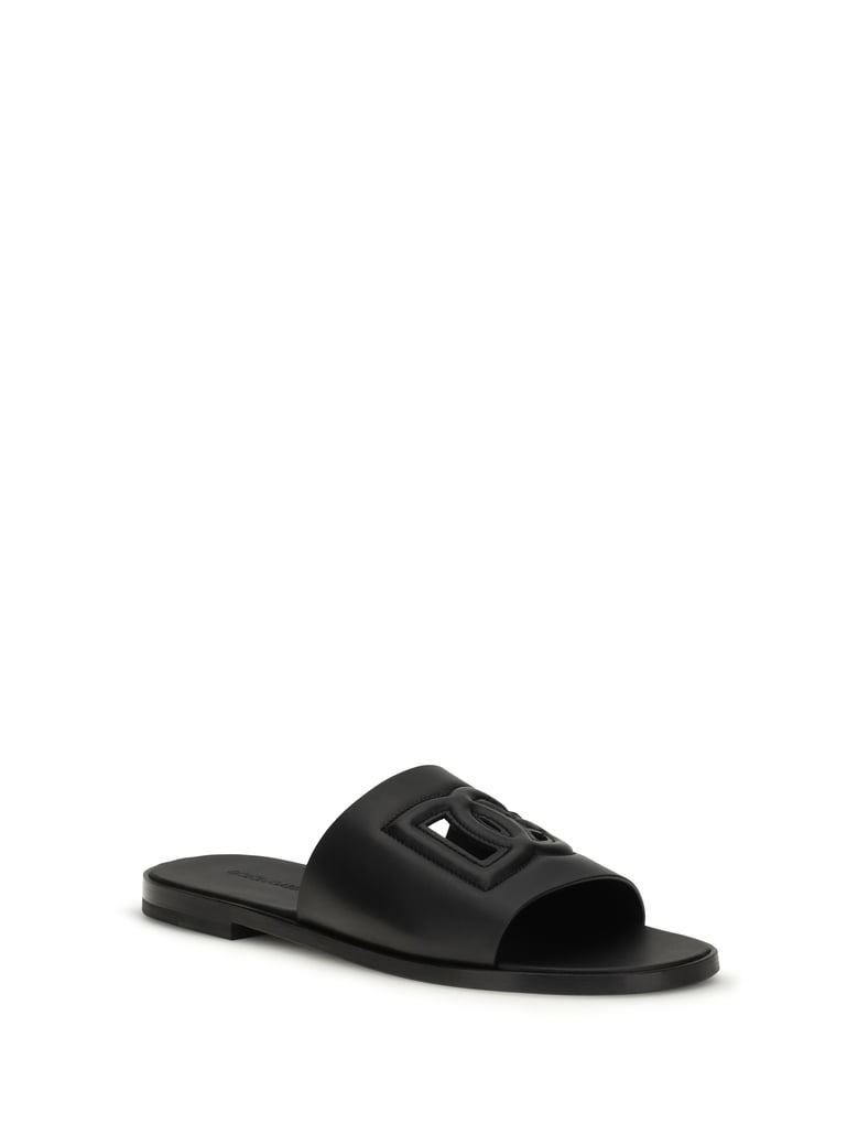 sandals embossed logo black by Selfnex