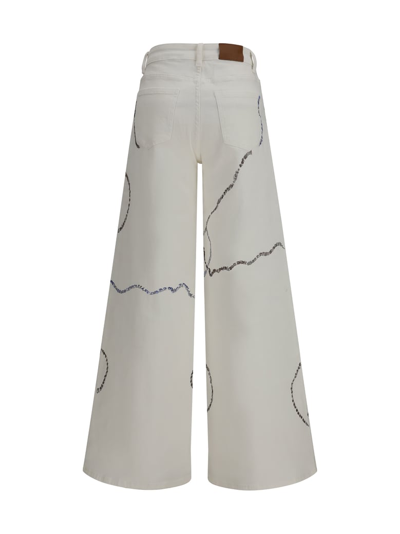 jeans palazzo long white by Selfnex
