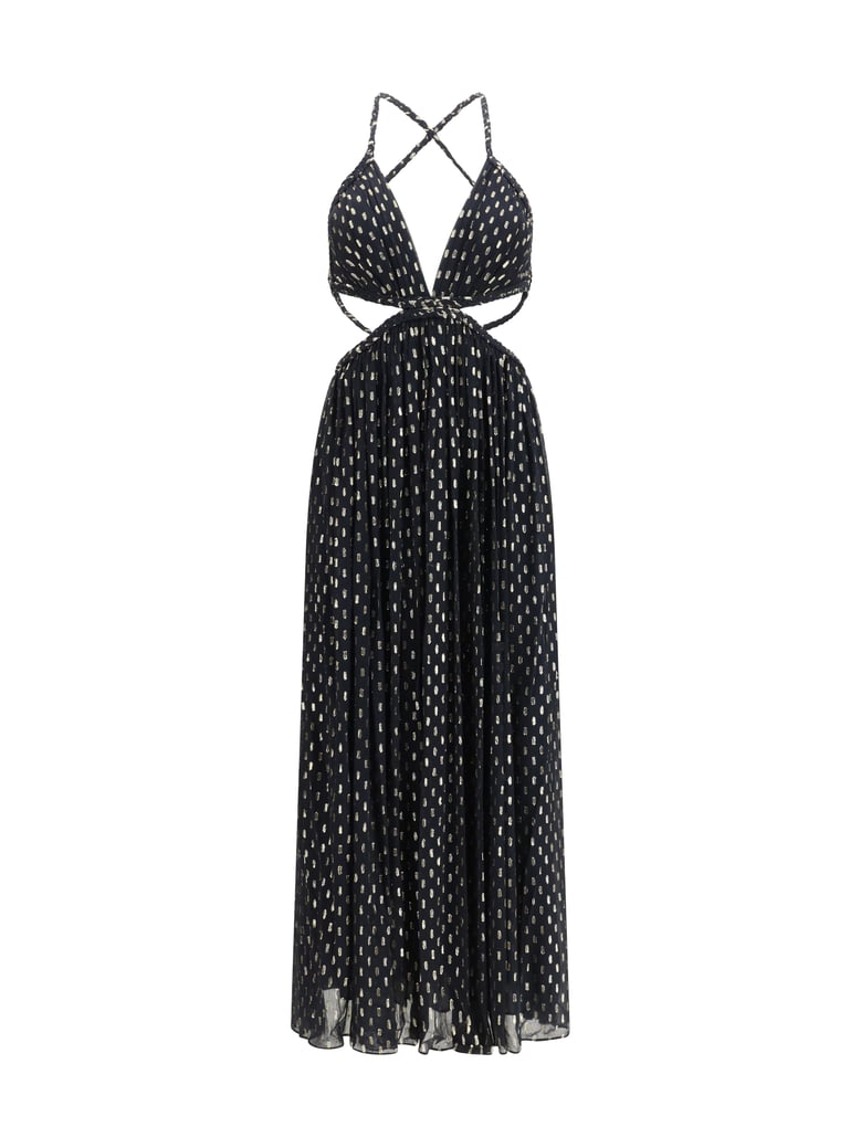maxi dress daylight braid trim black by Selfnex