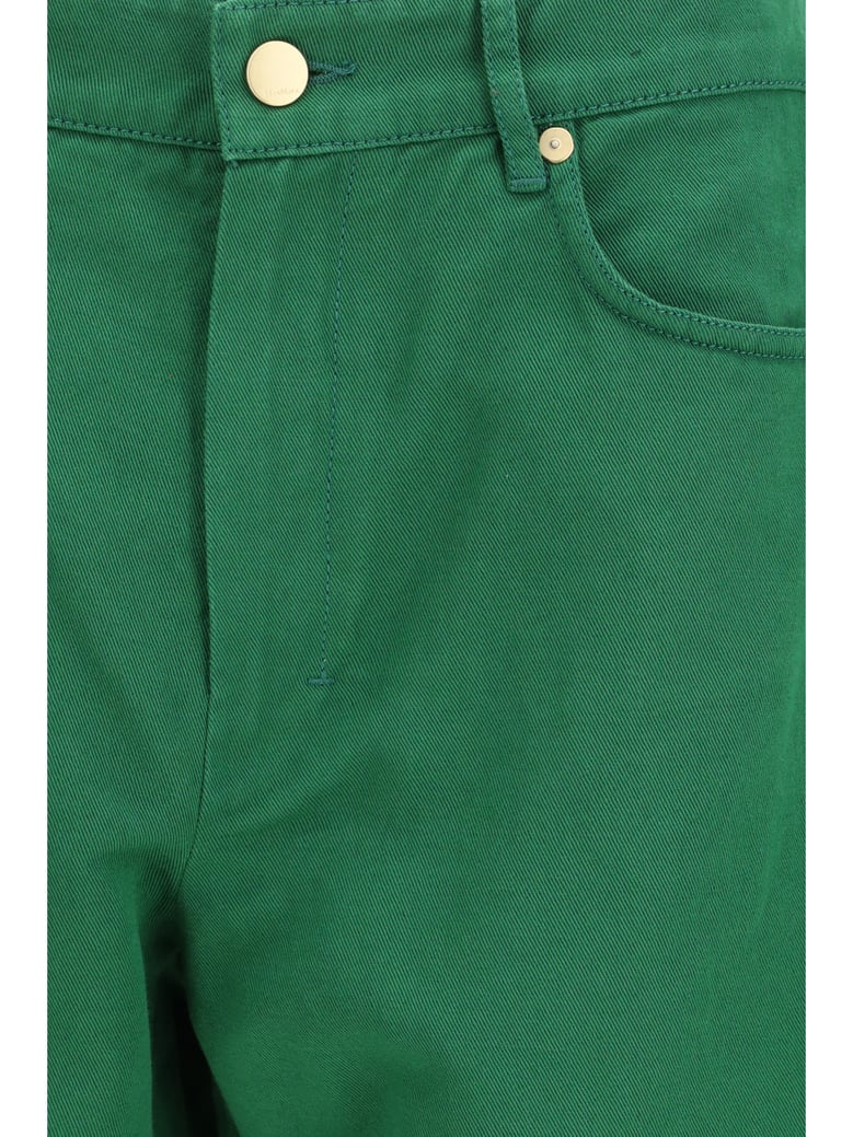 pants cotton-linen green by Selfnex