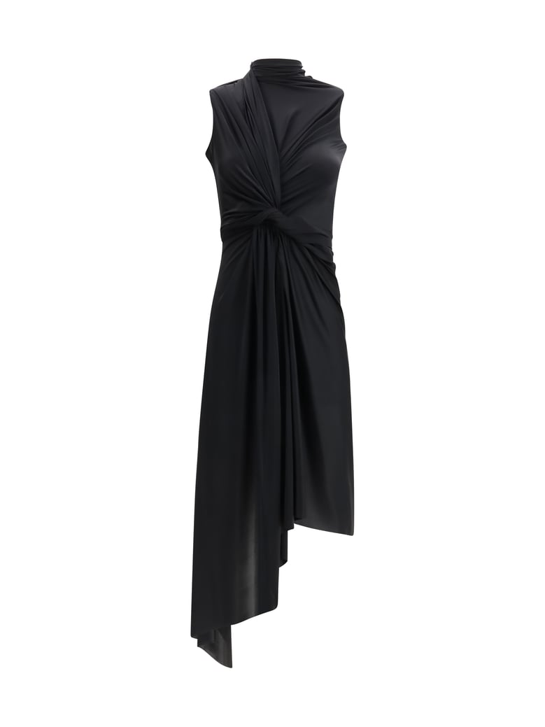 dress draped midi black by Selfnex