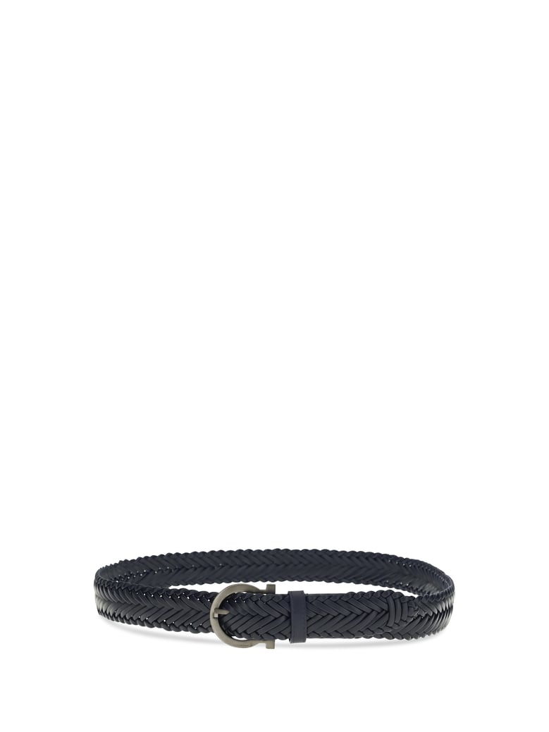 braided leather belt new navy by Selfnex