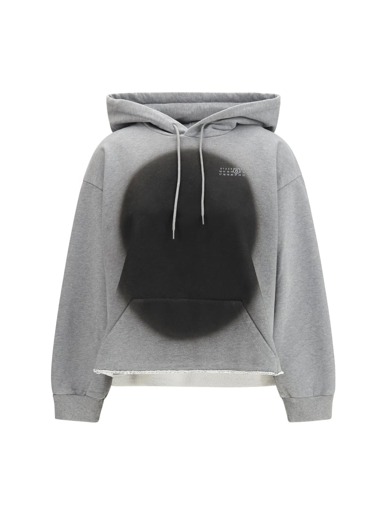 hoodie numeric logo spray grey melange by Selfnex