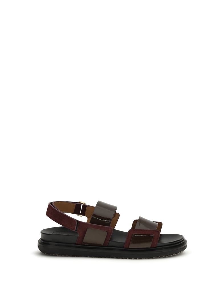 sandals fussbett dark brown/bordeaux by Selfnex