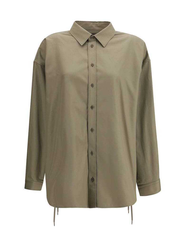 lace-up shirt sand beige by Selfnex