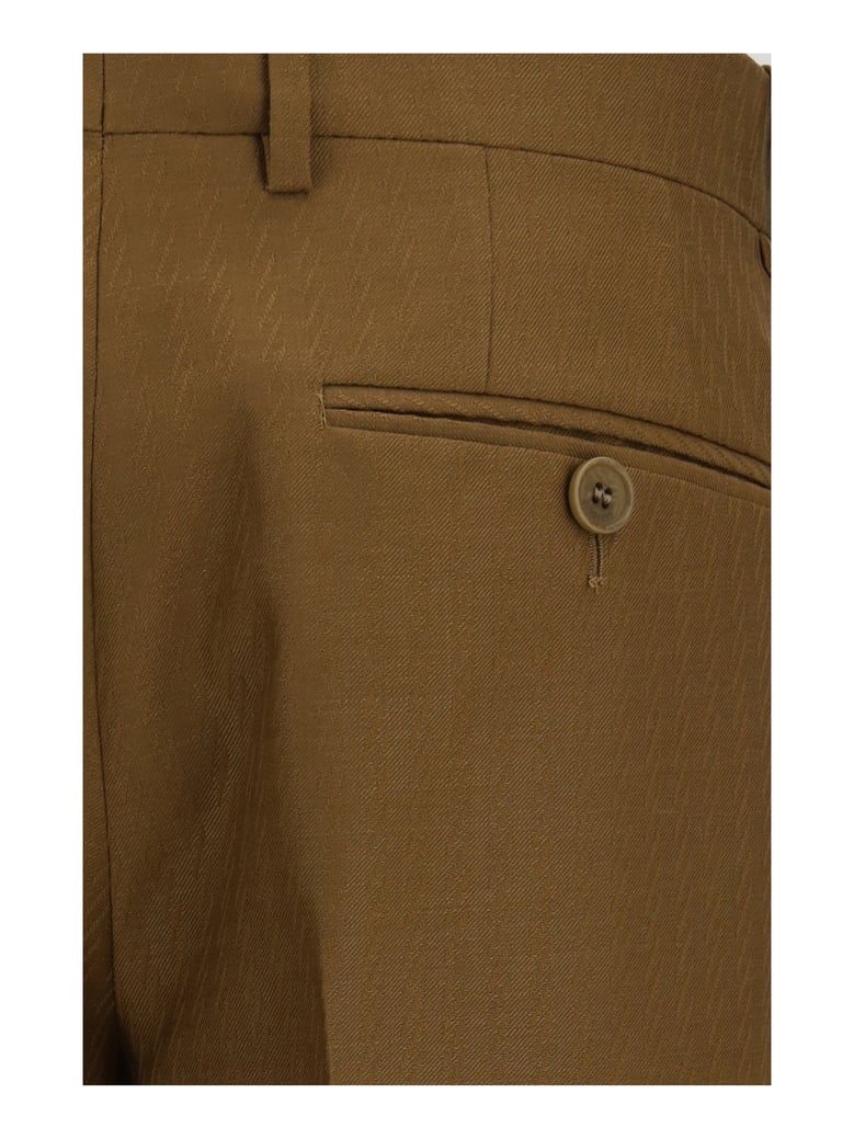 tailored pants hazelnut brown stripe by Selfnex