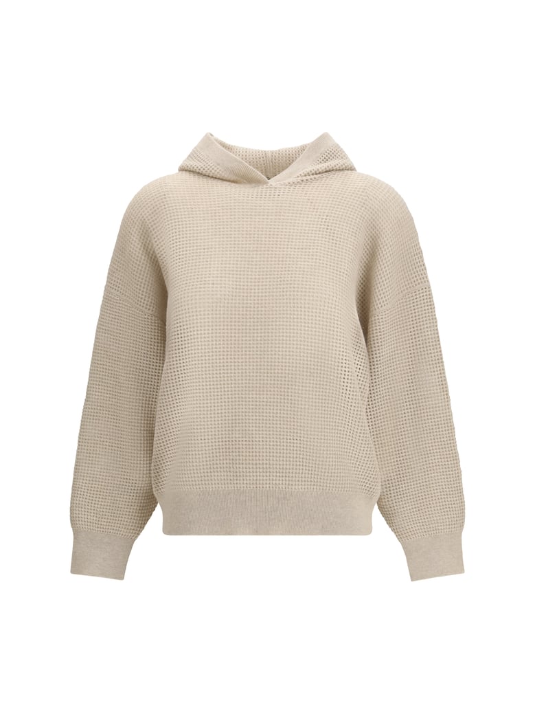 hooded cashmere sweatshirt rustic beige by Selfnex
