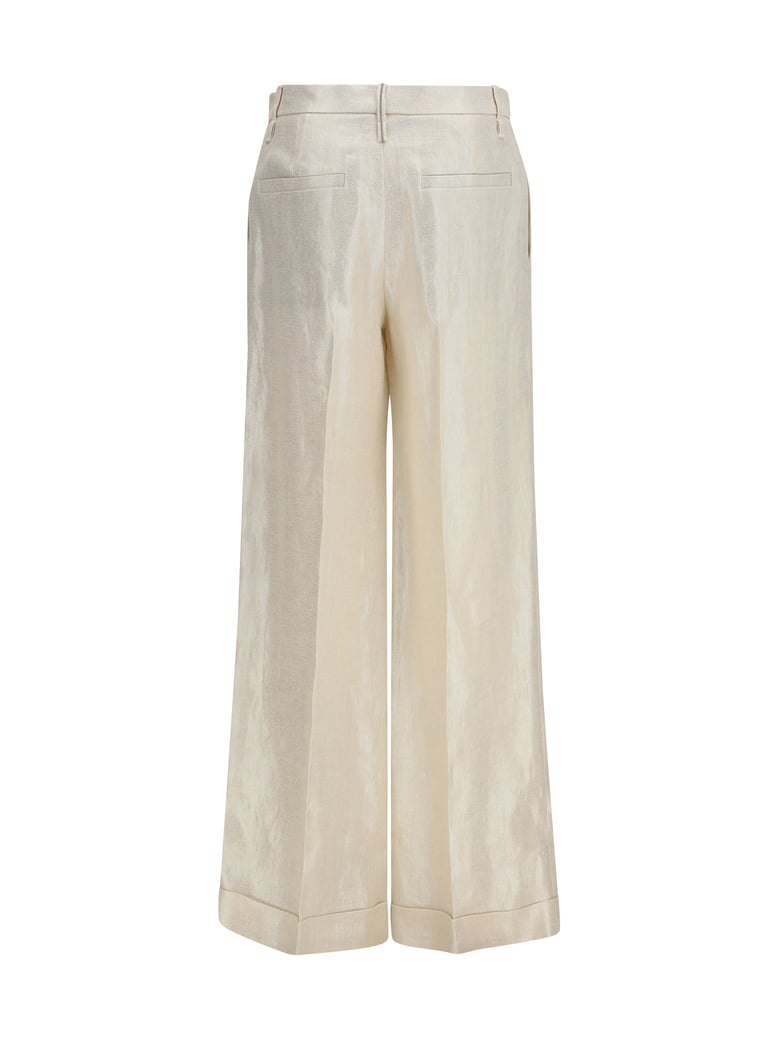 tailored linen pants panama/platinum by Selfnex