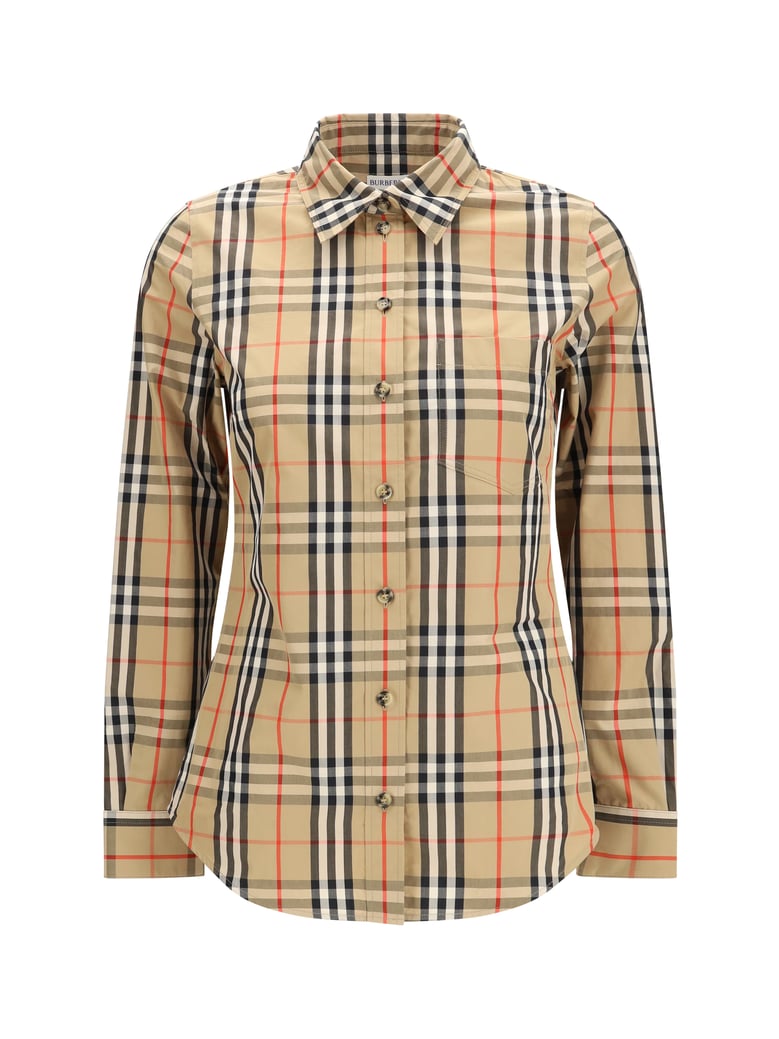 shirt stretch cotton check archive beige by Selfnex