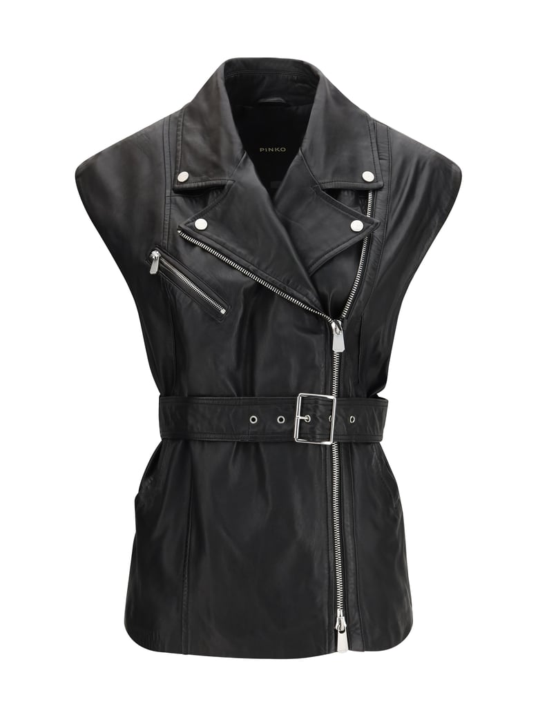 biker vest gypsy black goatskin by Selfnex