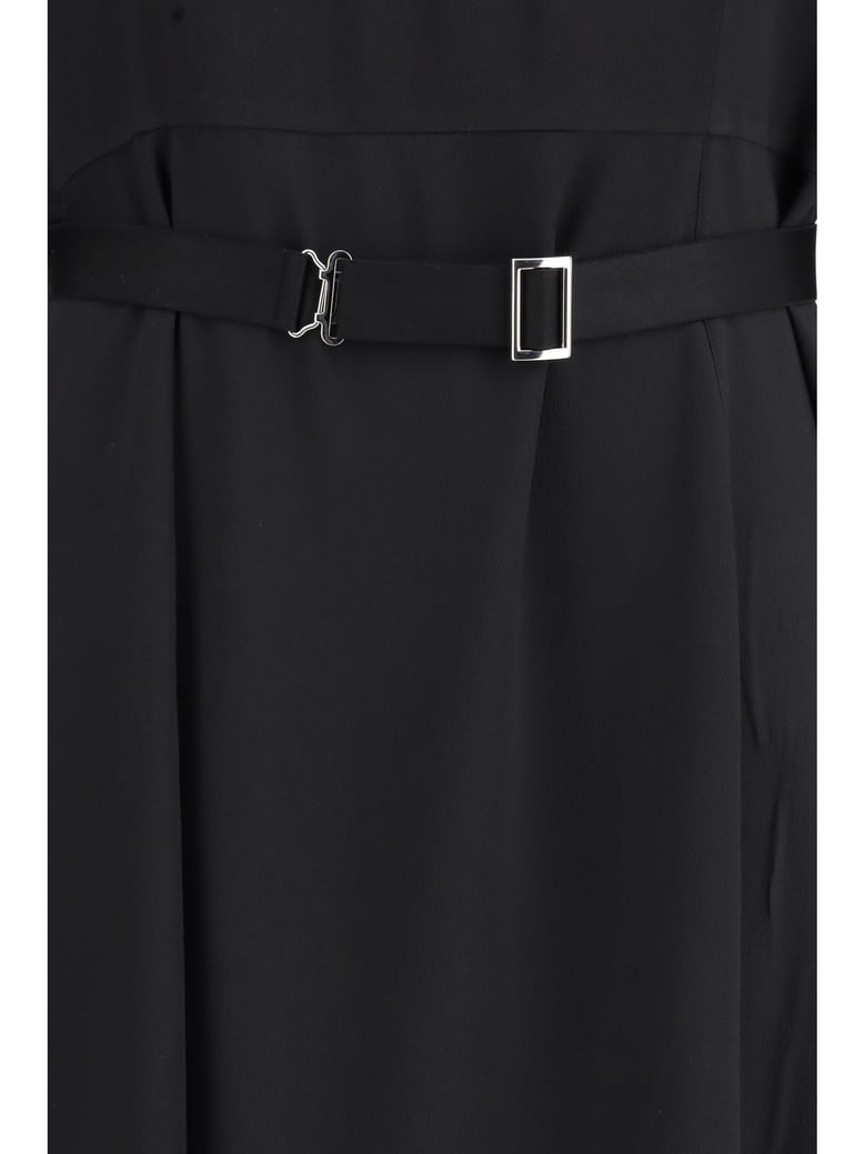 midi dress wool-silk black by Selfnex