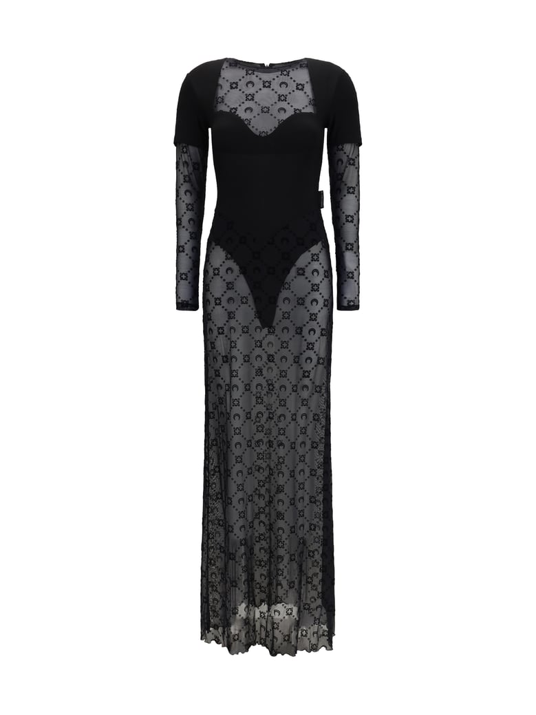 dress layered jersey and mesh black by Selfnex