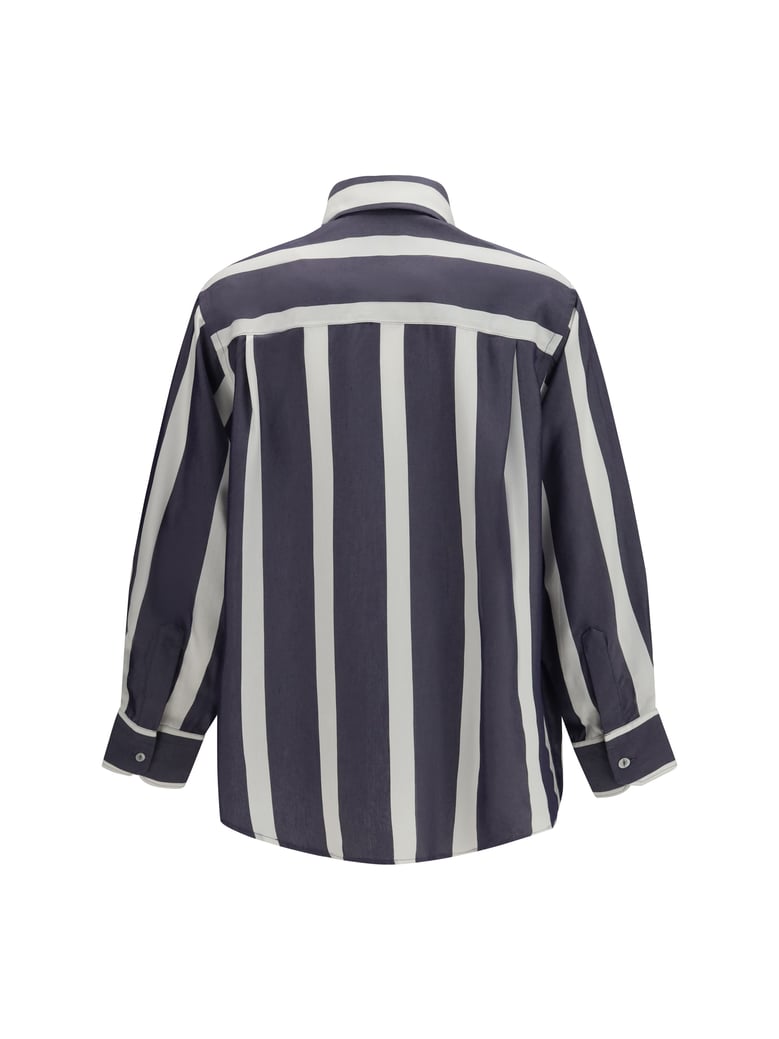 oversized striped shirt midnight blue by Selfnex