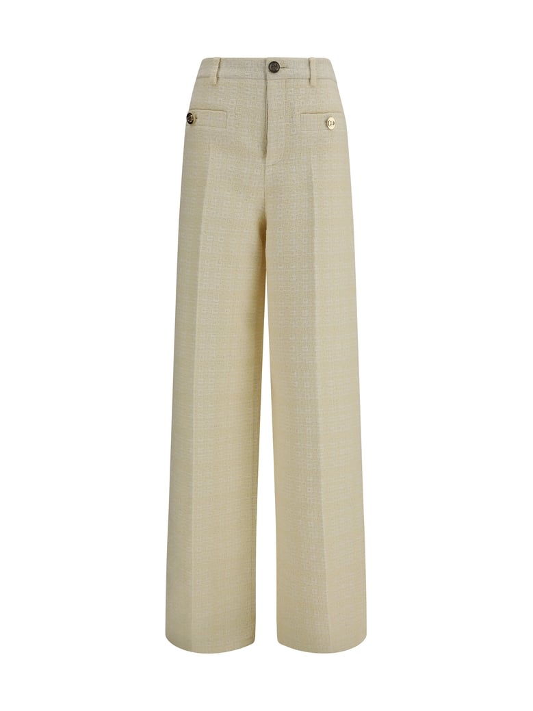 trousers cotton tweed beige/white by Selfnex