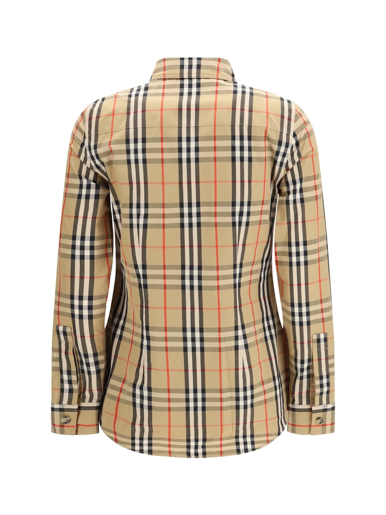 shirt stretch cotton check archive beige by Selfnex