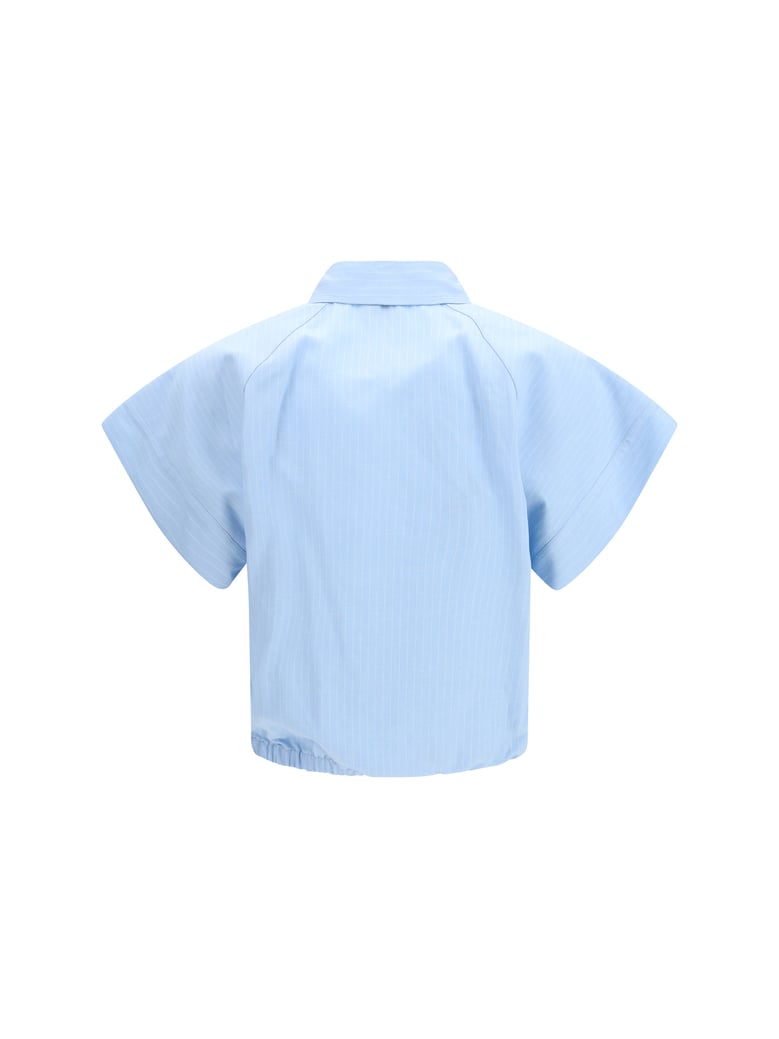 short-sleeve shirt striped viscose-linen by Selfnex