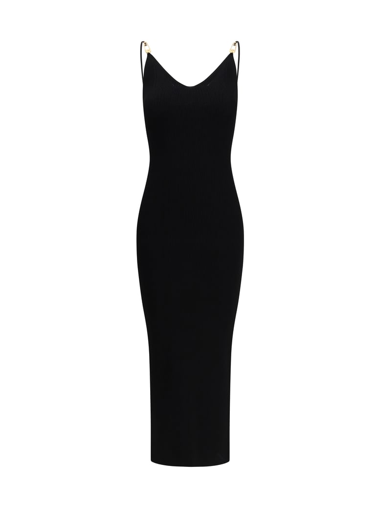 slip midi dress safety pin black by Selfnex