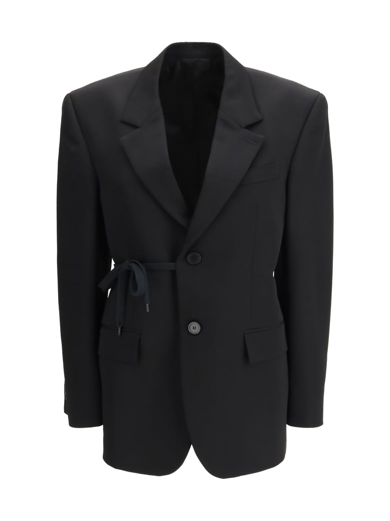 tailored jacket barathea wool black by Selfnex