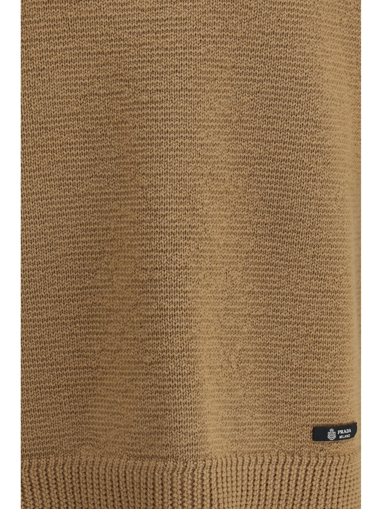 wool crew-neck sweater camel by Selfnex