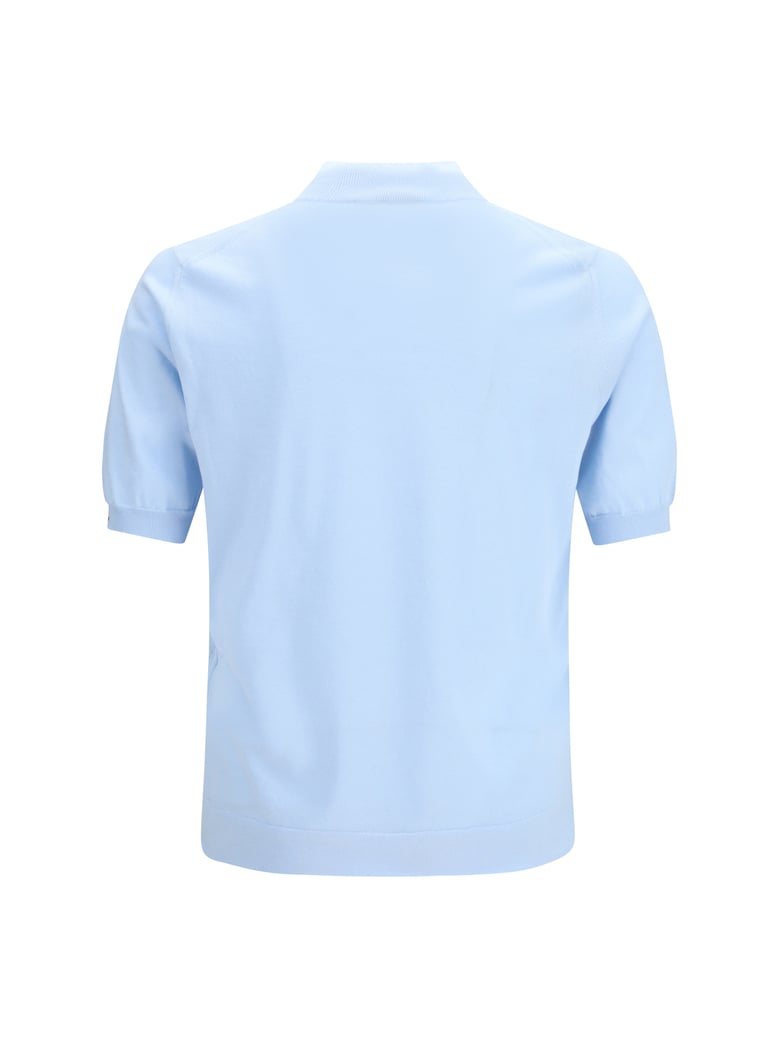 short-sleeve cotton sweater sky blue by Selfnex
