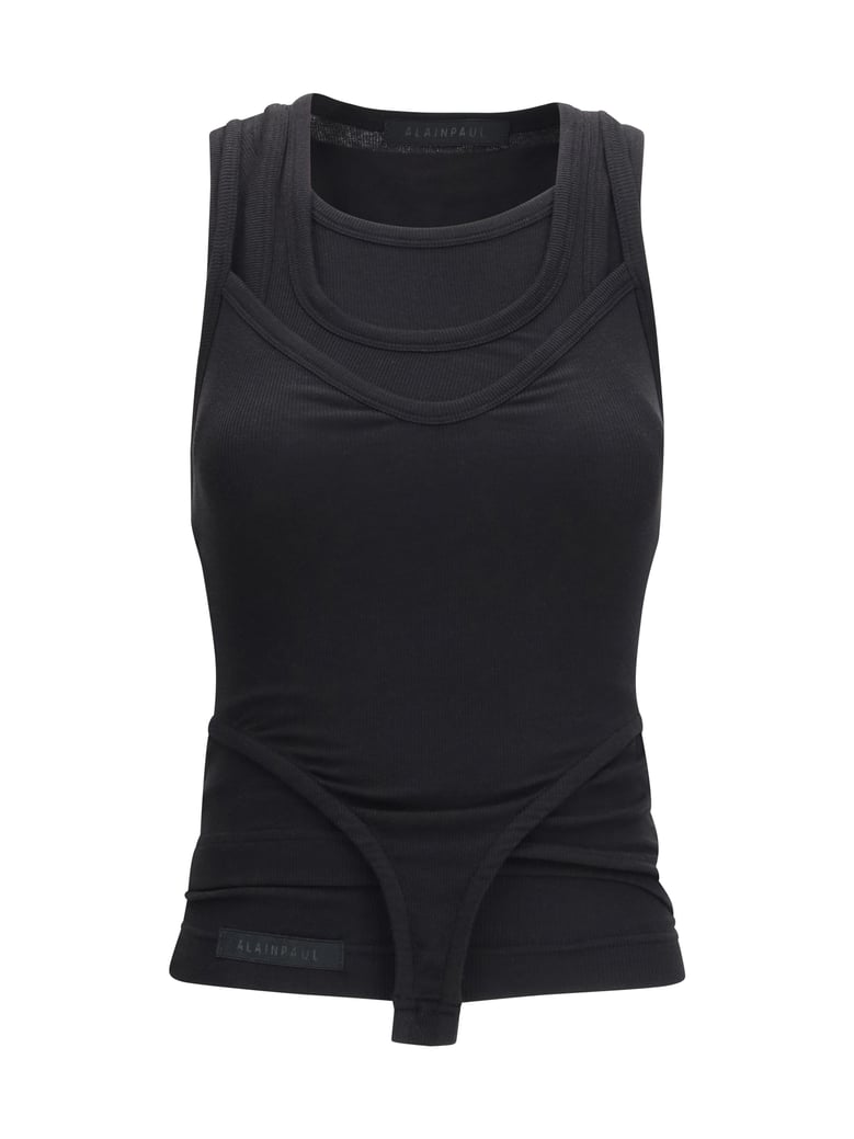 tank top multi-layer all black by Selfnex
