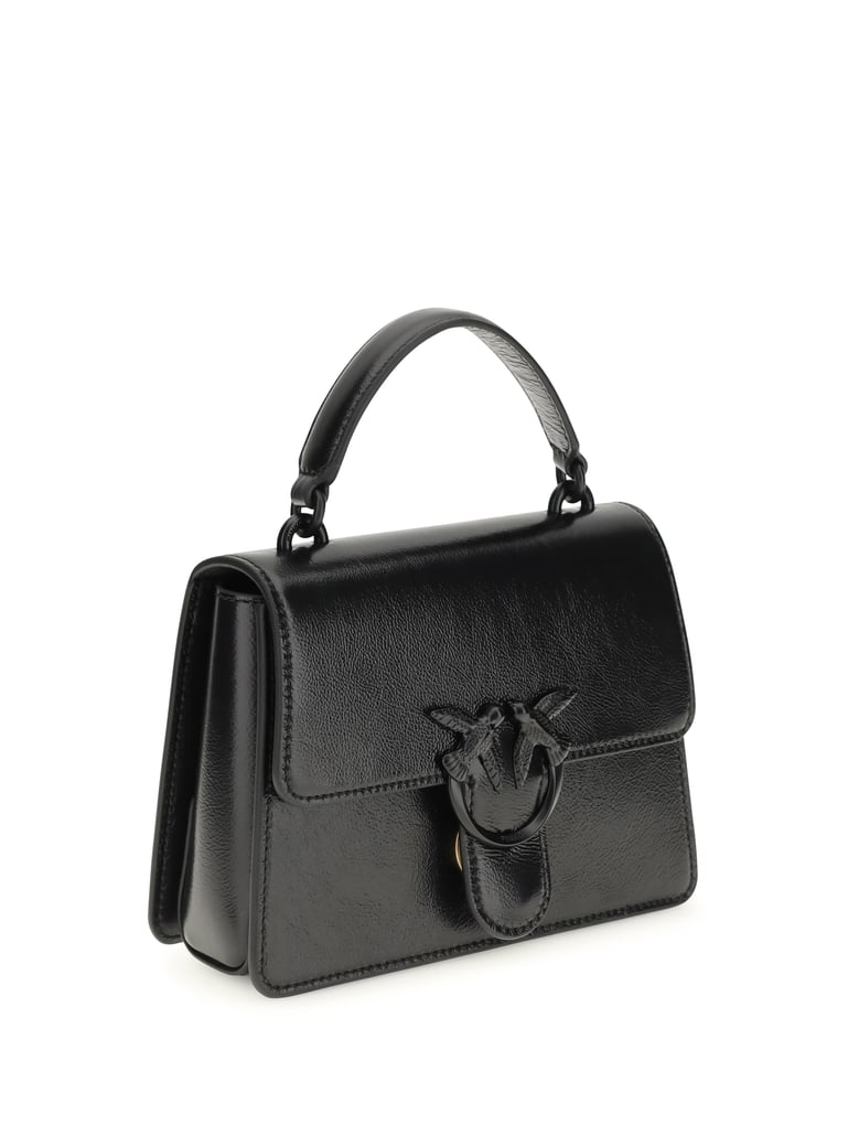 top-handle mini handbag love one black by Selfnex