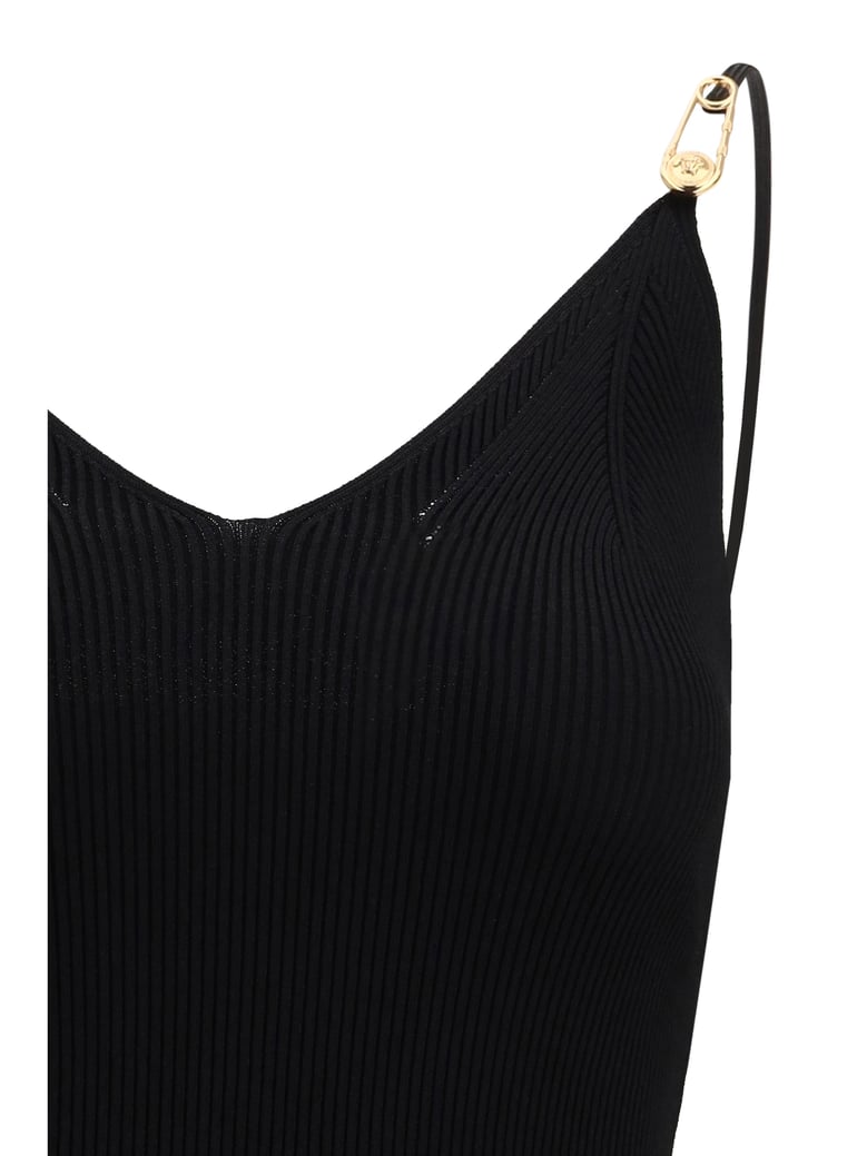 slip midi dress safety pin black by Selfnex