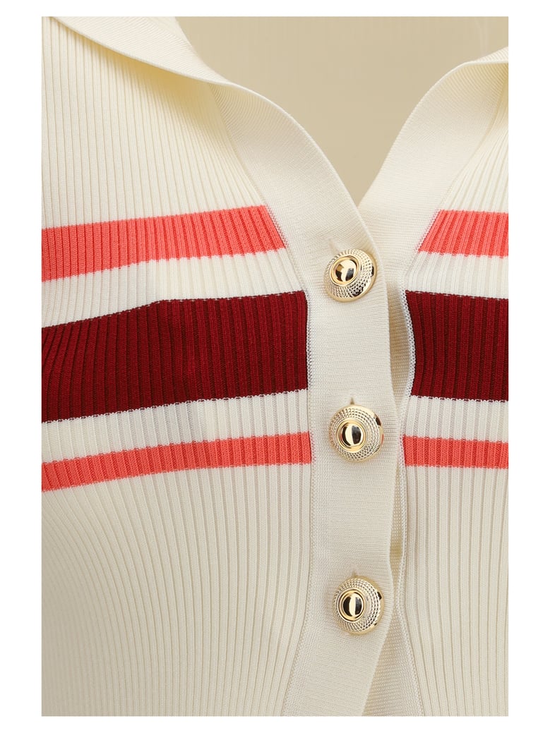 top striped viscose cream by Selfnex