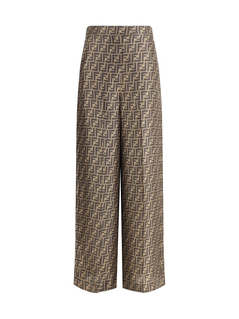 pants monogram silk tobacco by Selfnex