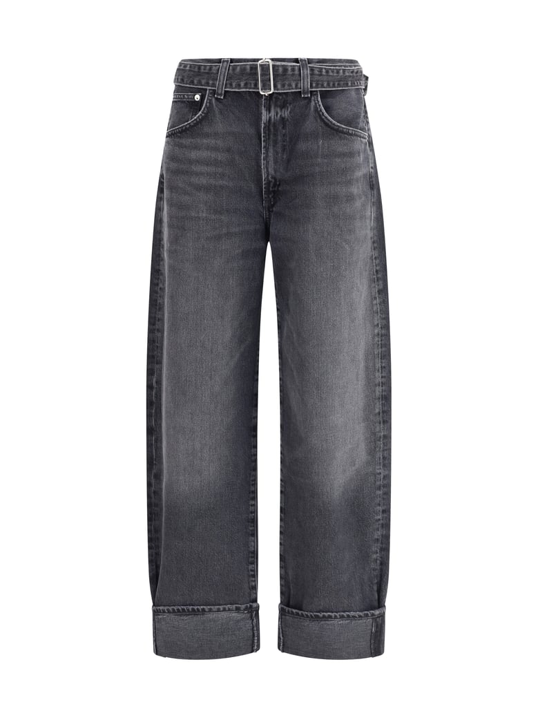 jeans cuffed taper wide arcane black denim by Selfnex