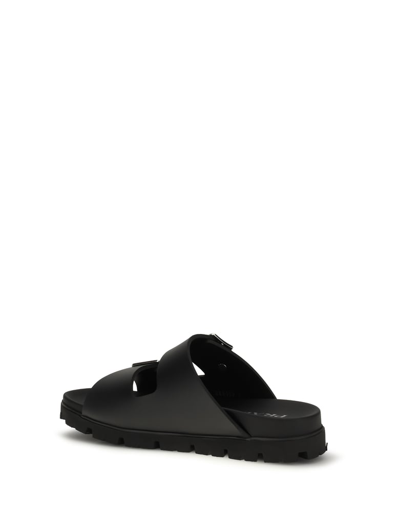 leather sandals black by Selfnex