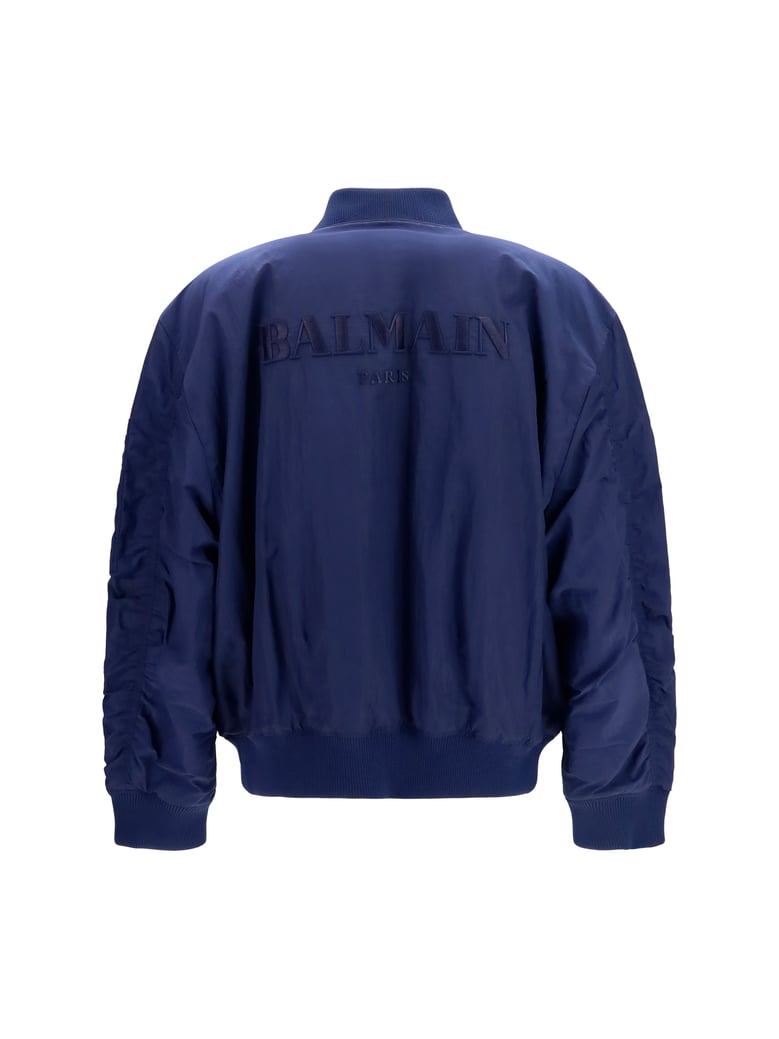 nylon bomber jacket with embroidered back by Selfnex