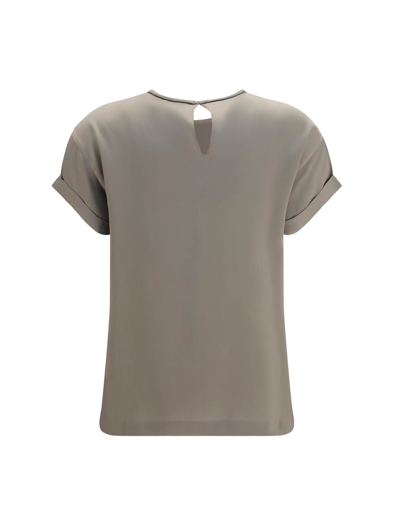 silk blouse with monili chain rosemary by Selfnex