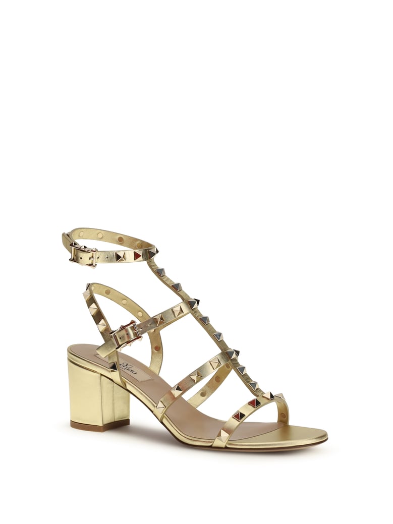 sandals rockstud laminated calfskin by Selfnex