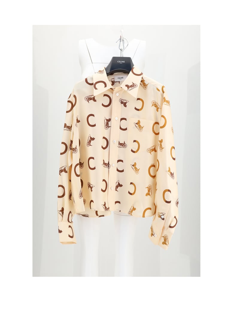 cropped shirt cream/tan by Selfnex