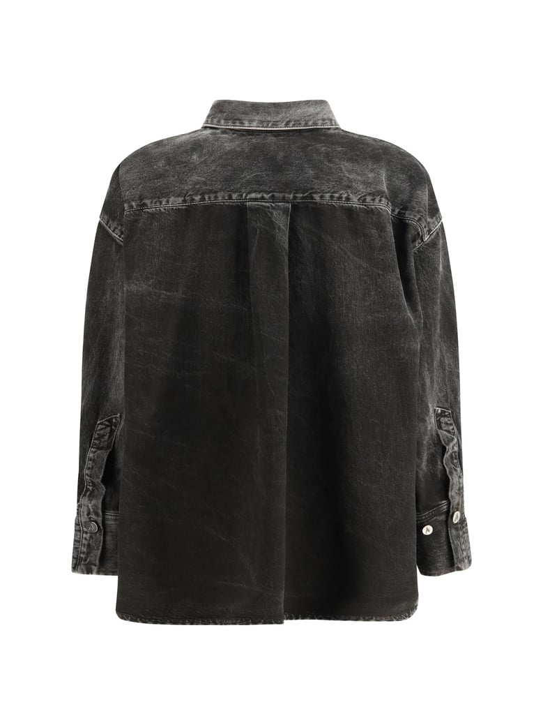 denim shirt black/white by Selfnex