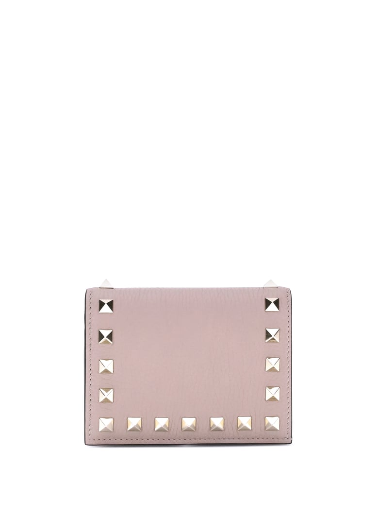 wallet rockstud powder pink calfskin by Selfnex